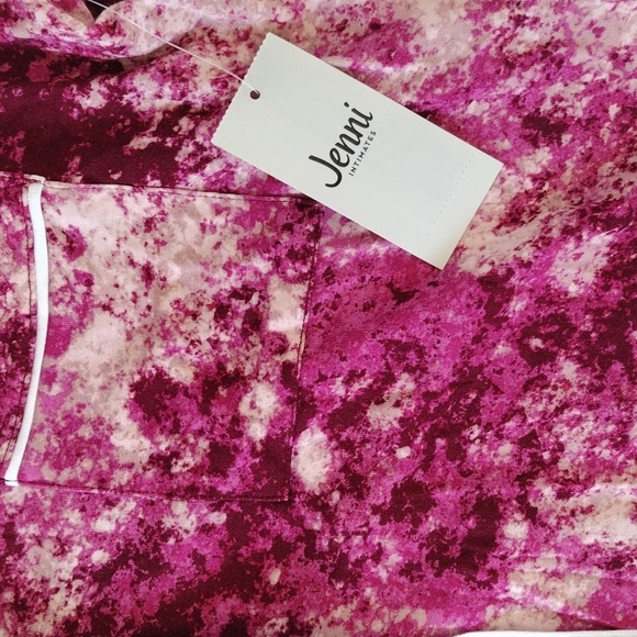 Jenni Pajama Set Women's S‎ Pink Tie Dye Long Sleeve Notch Collar Soft Lounge - Picture 6 of 10